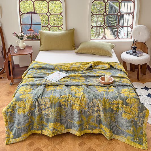 Vintage Tropical Pure Cotton Double-layer Gauze Summer Quilt