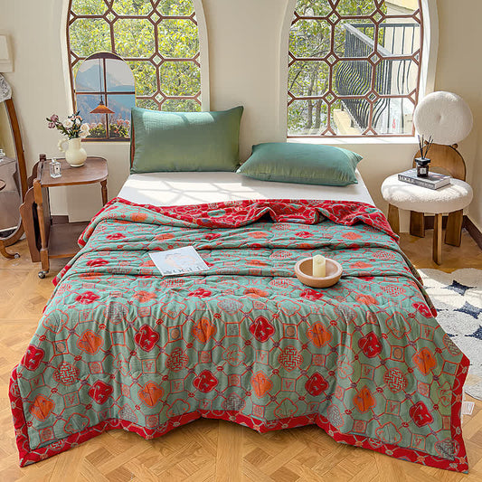 Retro Bamboo Pure Cotton Double-layer Gauze Summer Quilt