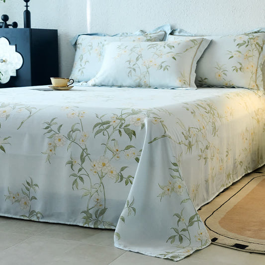 Elegant Floral Branch Silky Soft Summer Coverlet