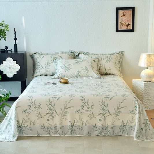 Lavender Print Silky Soft Summer Coverlet