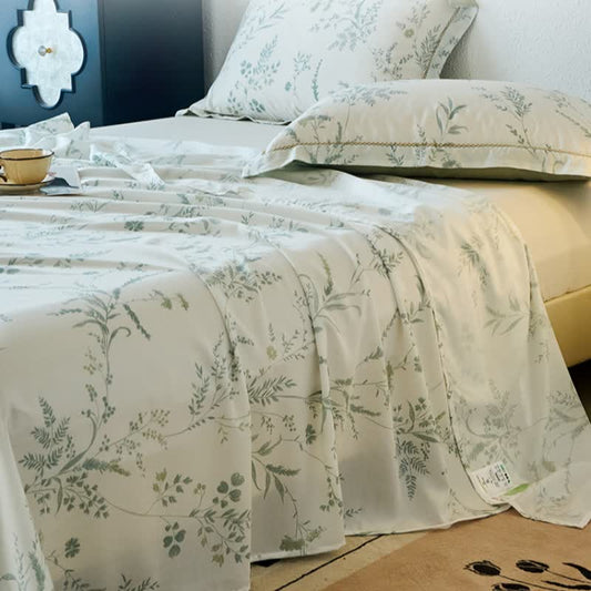 Lavender Print Silky Soft Summer Coverlet