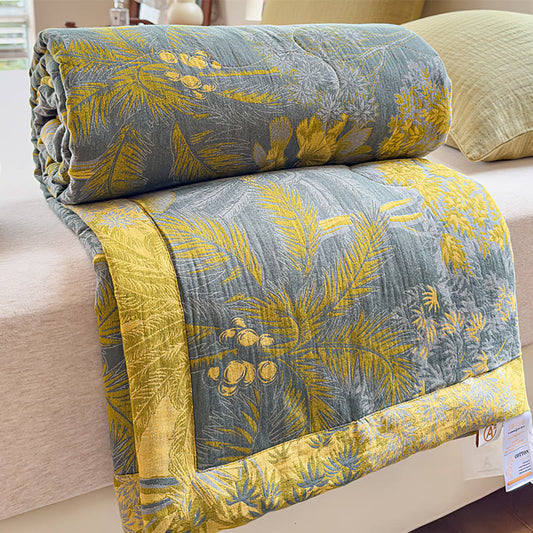 Vintage Tropical Pure Cotton Double-layer Gauze Summer Quilt