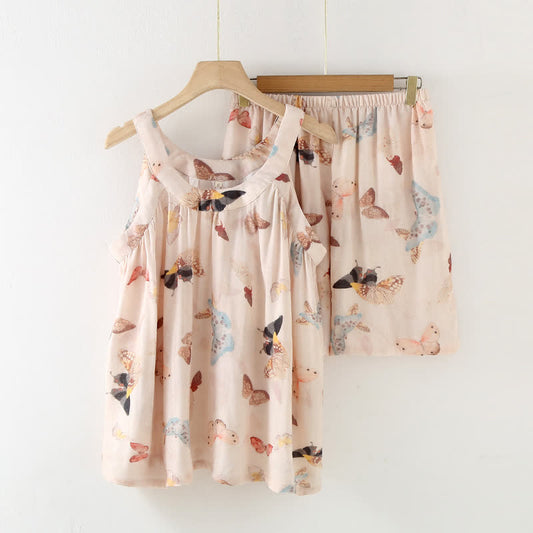 Vintage Butterfly Print Camisole Nightwear