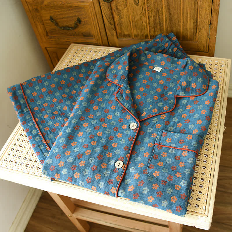 Vintage Ditsy Floral Cotton Gauze Pajama Set