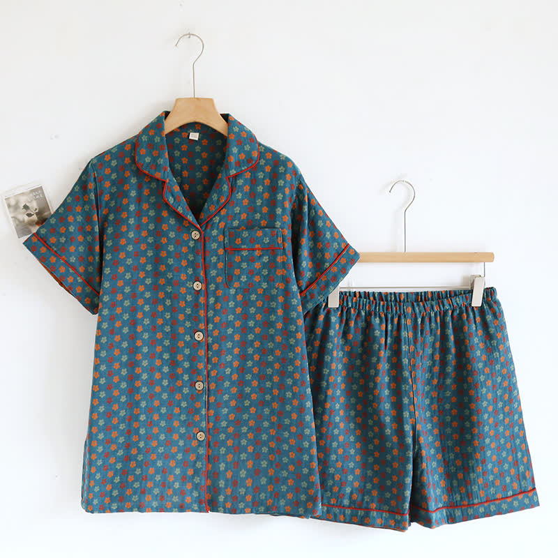 Vintage Ditsy Floral Cotton Gauze Pajama Set