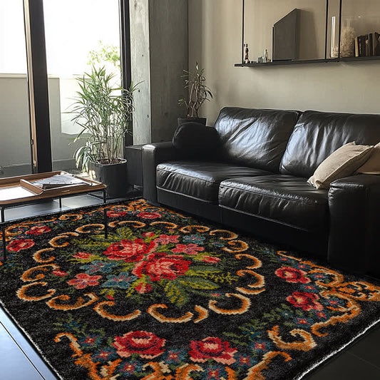 Vintage Rose Indoor Outdoor Area Rug