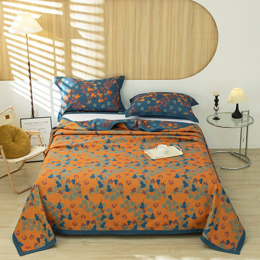 Gourd Pattern Cotton Yarn-dyed Quilt