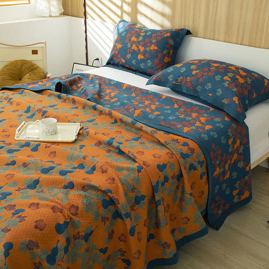 Gourd Pattern Cotton Yarn-dyed Quilt