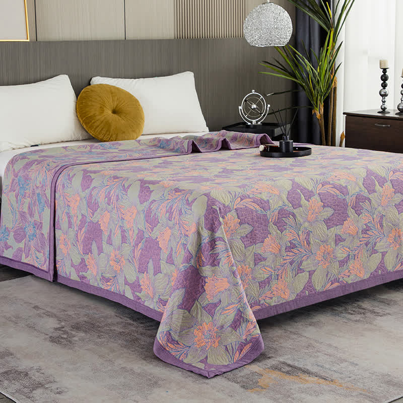 Purple Lily Cotton Yarn-dyed Quilt