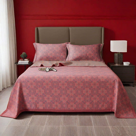 Vintage Floral Pattern Cotton Yarn-dyed Quilt