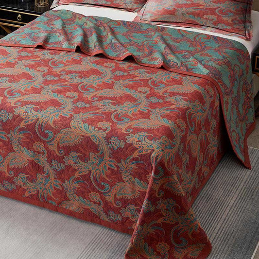 Vintage Paisley Pattern Cotton Yarn-dyed Quilt