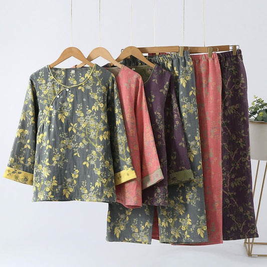 Jacquard Vintage Pure Cotton Loungewear Set