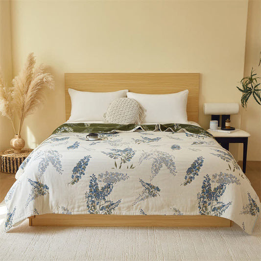 Lavender Print Cotton Gauze Quilt