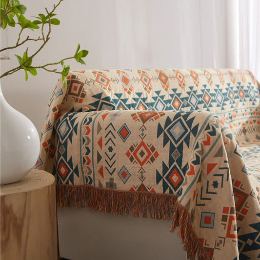 Boho Geometric Cotton Gauze Quilt