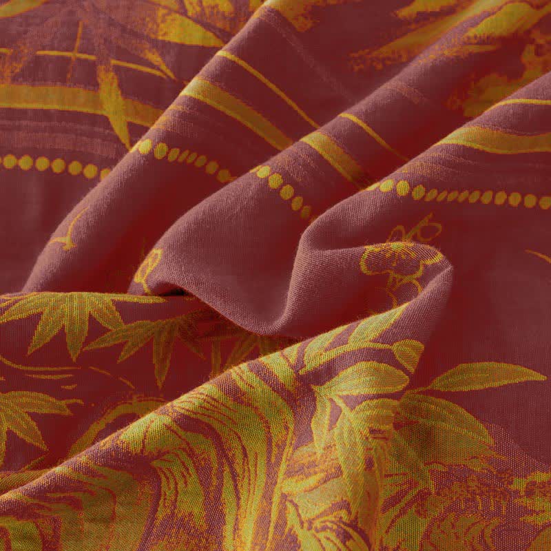 Vintage Rural Double Layers Cotton Gauze Coverlet