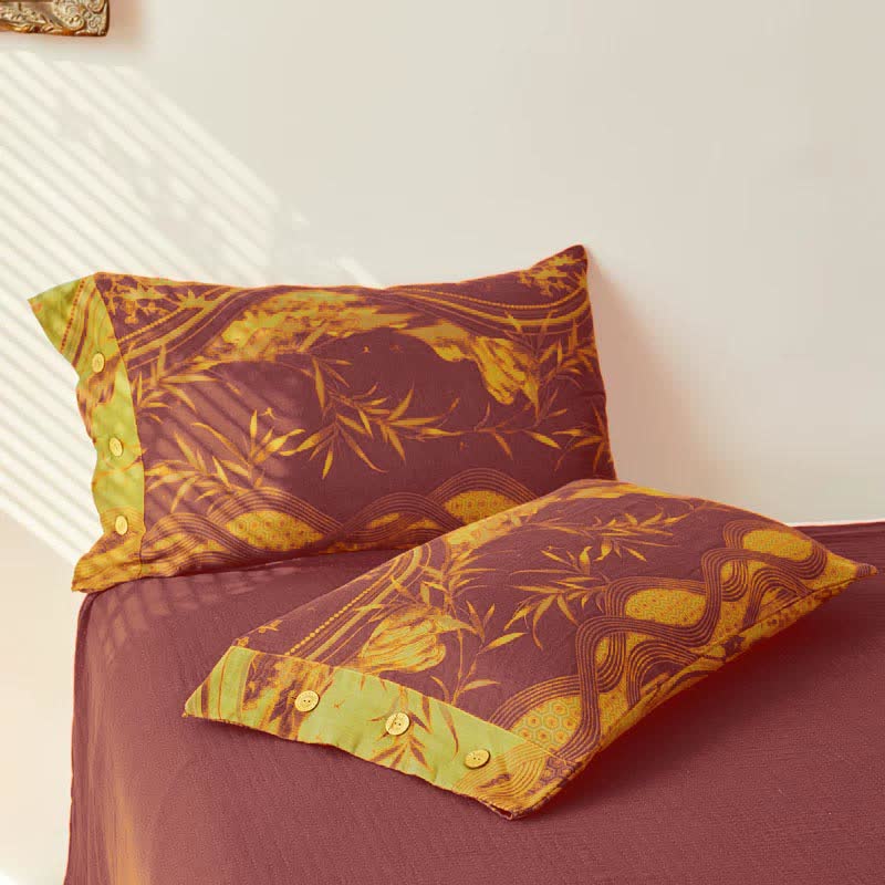 Vintage Rural Double Layers Cotton Gauze Coverlet