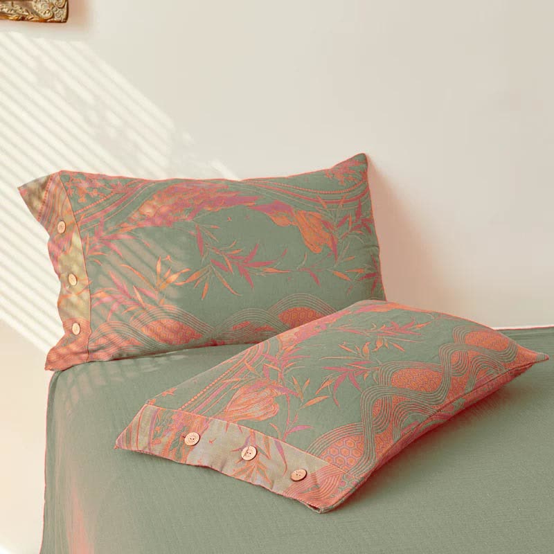 Vintage Rural Double Layers Cotton Gauze Coverlet