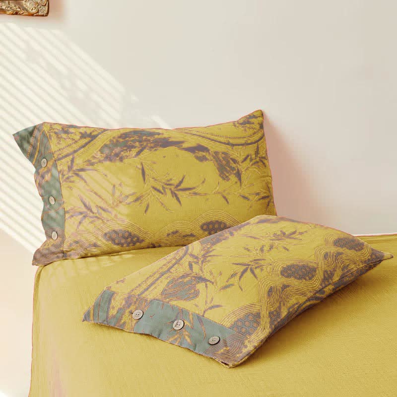 Vintage Rural Double Layers Cotton Gauze Coverlet