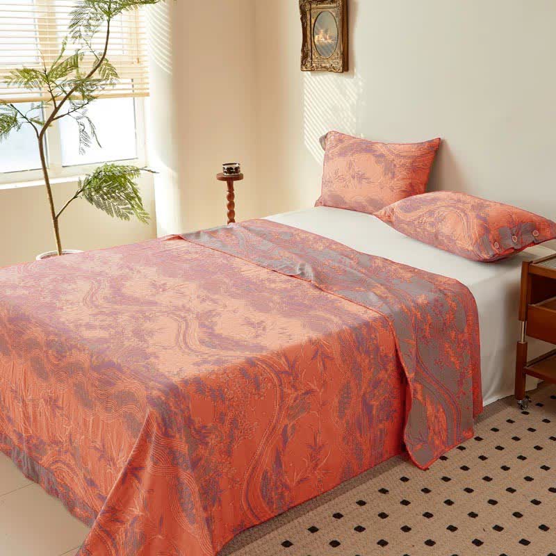 Vintage Rural Double Layers Cotton Gauze Coverlet