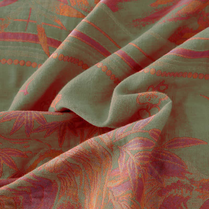 Vintage Rural Double Layers Cotton Gauze Coverlet
