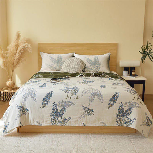 Lavender Print Cotton Gauze Quilt