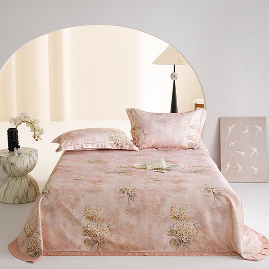 Hydrangea Print Cool Natural Fiber Bedspread