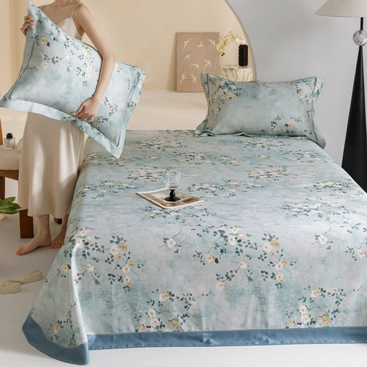 Rose Print Cool Natural Fiber Bedspread