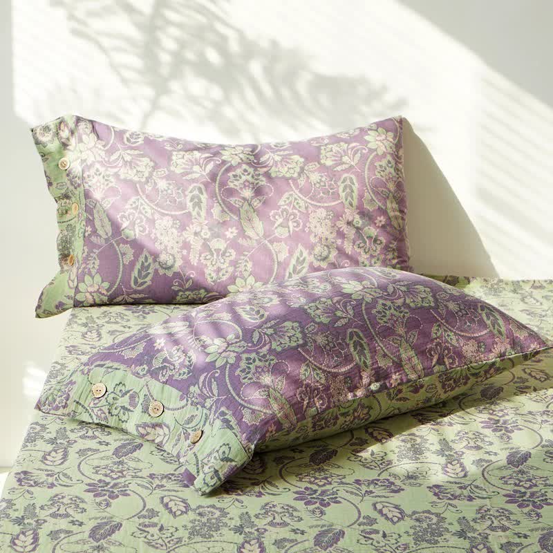 Abstract Floral Cotton Gauze Jacquard Bedspread