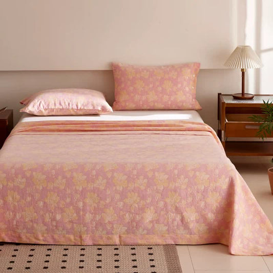 Wild Rose Cotton Gauze Jacquard Bedspread
