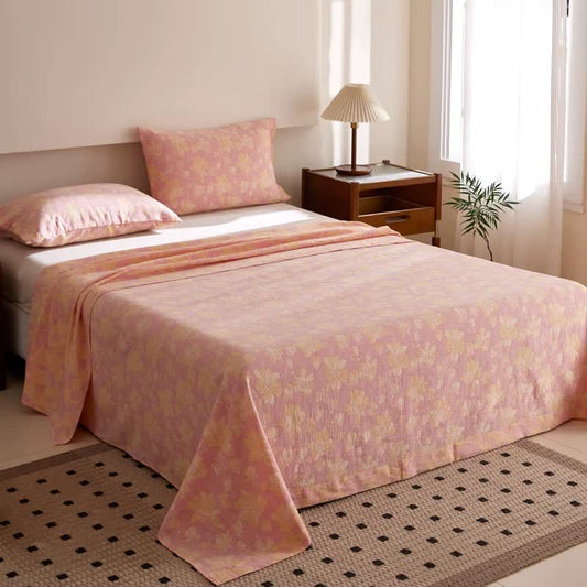 Wild Rose Cotton Gauze Jacquard Bedspread