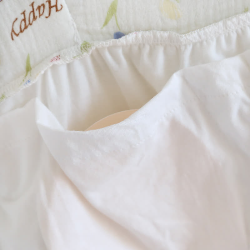 Floral Rabbit Flutter Sleeve Loungewear Set