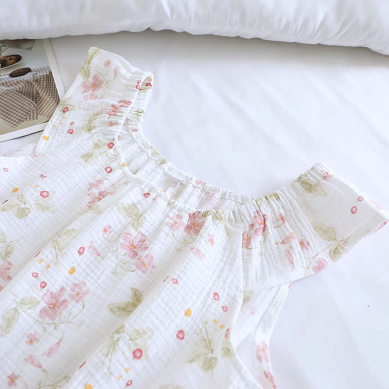 Cherry Blossom Flutter Sleeve Loungewear Set