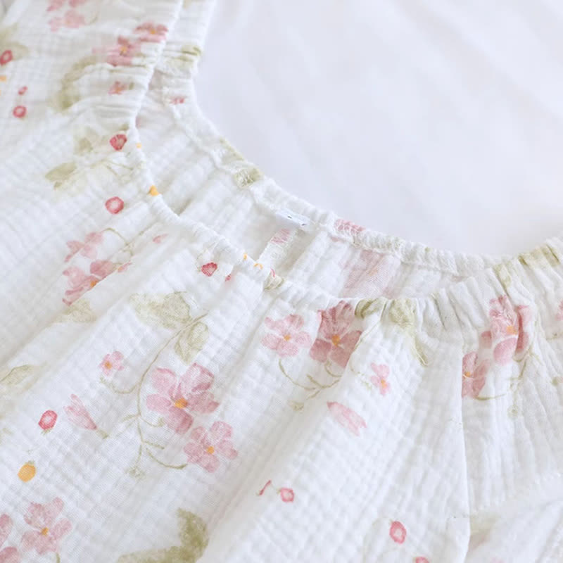 Cherry Blossom Flutter Sleeve Loungewear Set