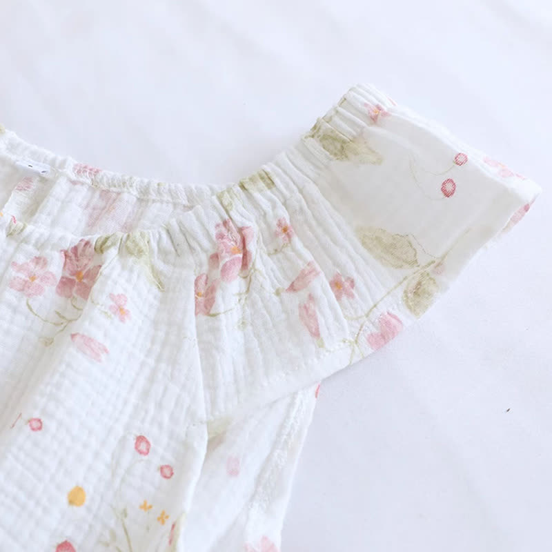 Cherry Blossom Flutter Sleeve Loungewear Set