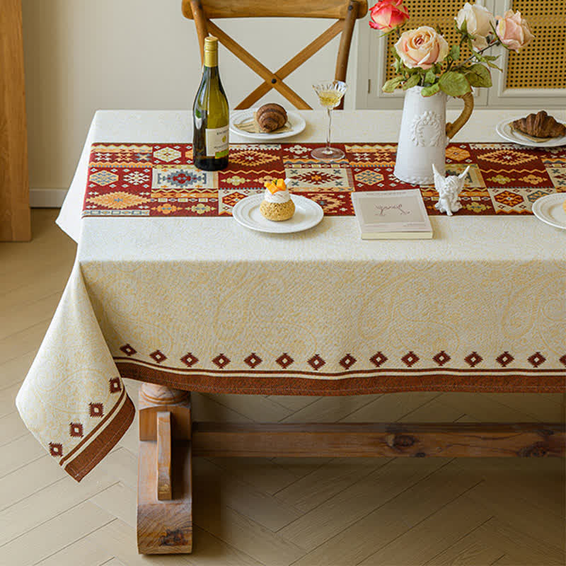 Moroccan Style Jacquard Decorative Tablecloth