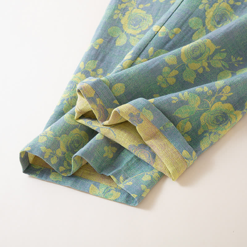 Rose Jacquard Cotton Gauze Sleepwear Set