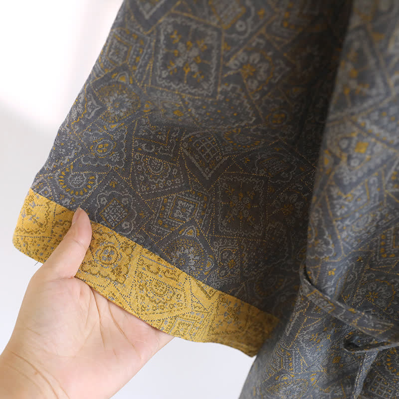 Unisex Japanese Kimono Geometric Pajama Set