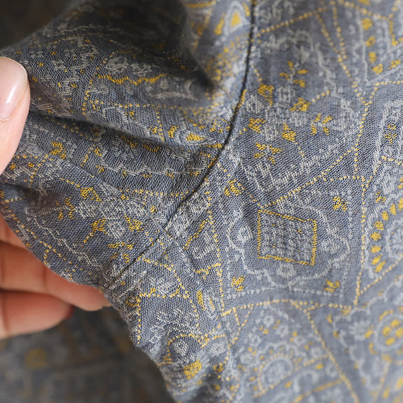 Unisex Japanese Kimono Geometric Pajama Set