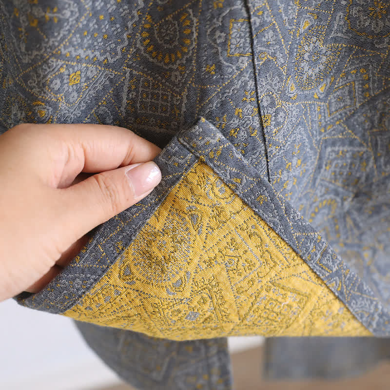 Unisex Japanese Kimono Geometric Pajama Set