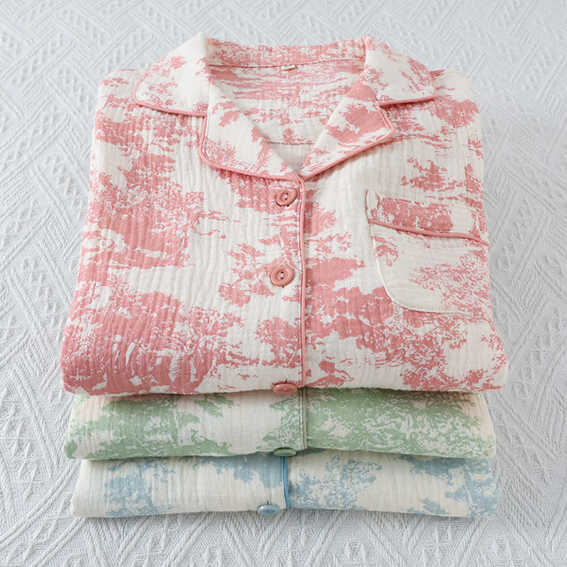 Scenic Toile Cotton Gauze Loungewear Set