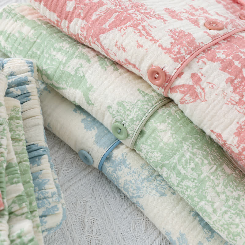 Scenic Toile Cotton Gauze Loungewear Set
