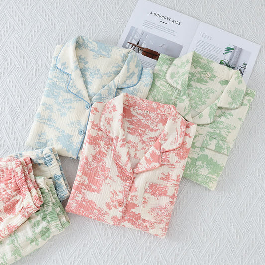 Scenic Toile Cotton Gauze Loungewear Set - image 1