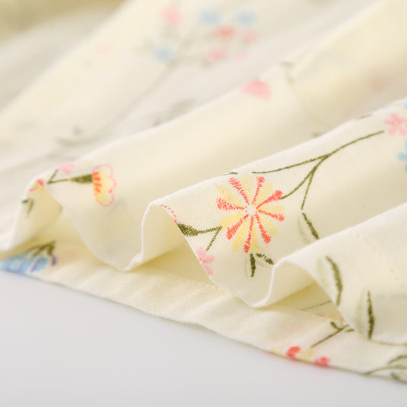 Floral Cotton Gauze Kimono Loungewear Robe
