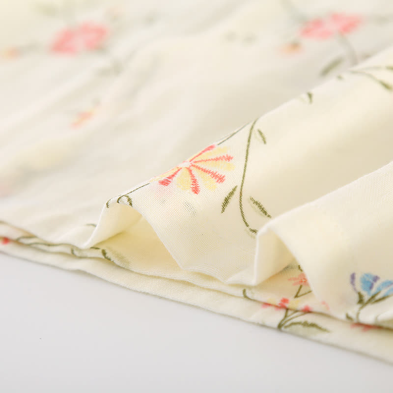 Floral Cotton Gauze Kimono Loungewear Robe