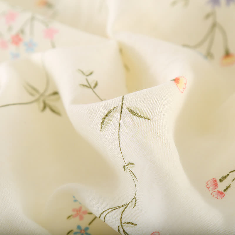 Floral Cotton Gauze Kimono Loungewear Robe