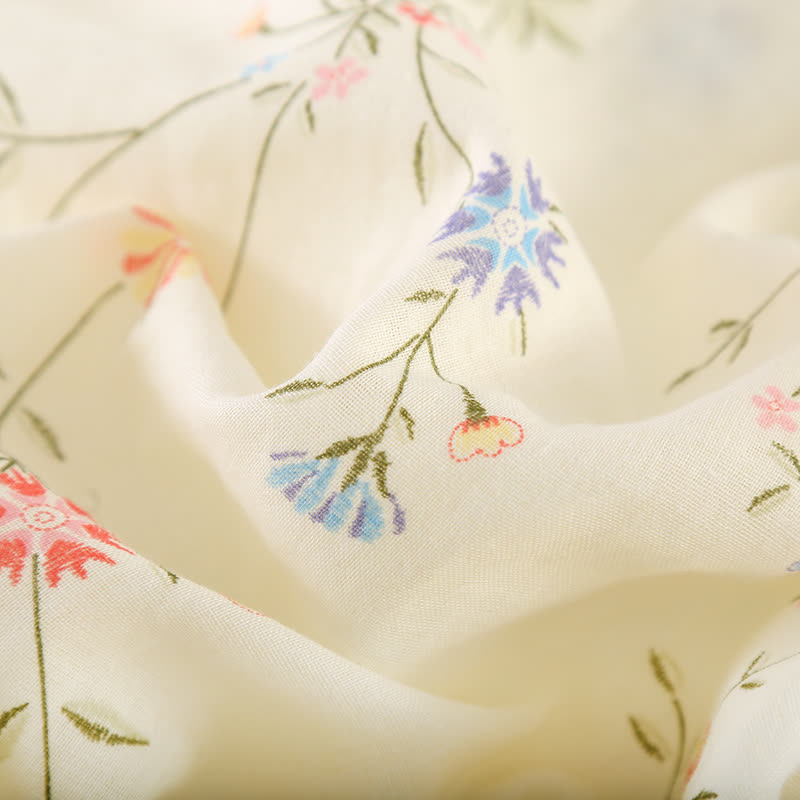 Floral Cotton Gauze Kimono Loungewear Robe