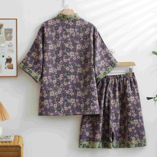 Unisex Cherry Blossom Cotton Kimono Loungewear