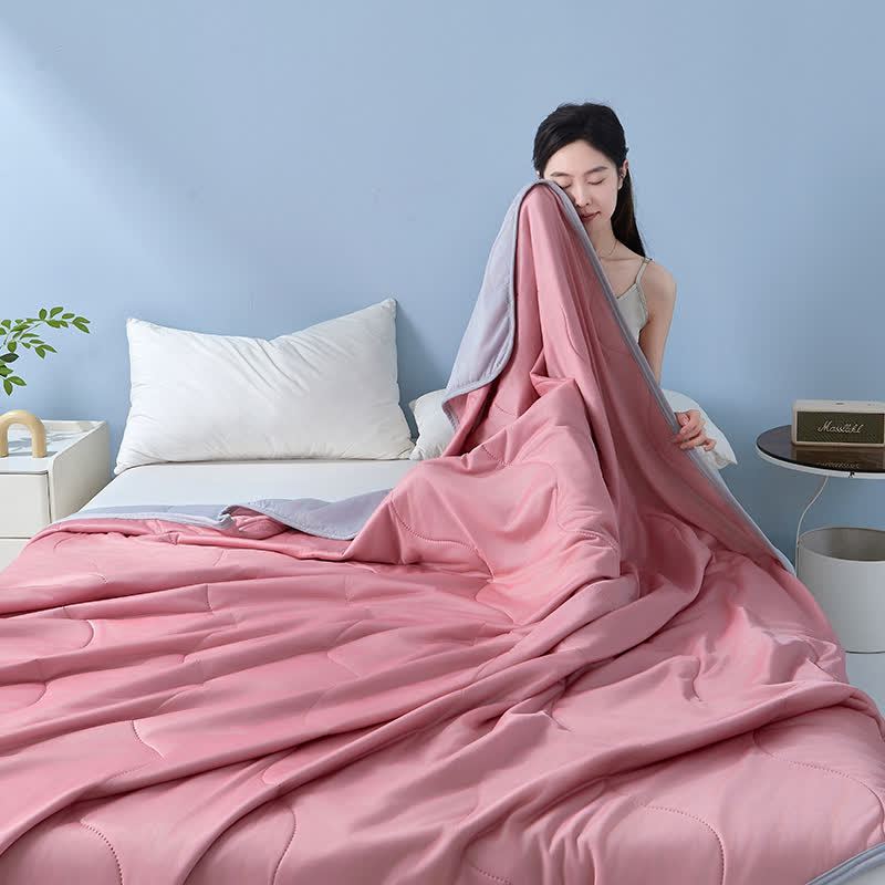 Solid Color Wave-Textured Cooling Quilt
