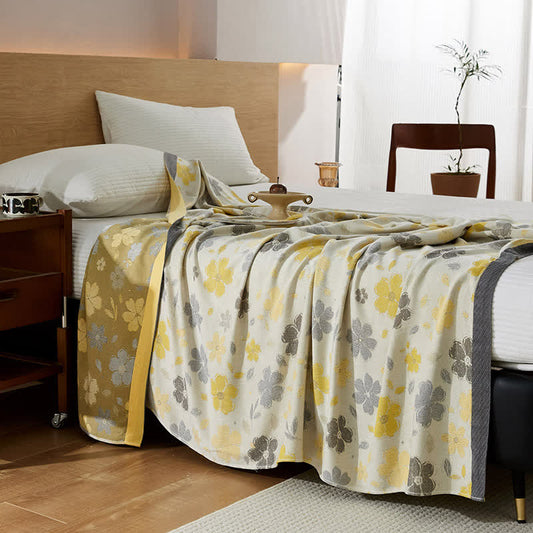 Peach Blossom Print Cooling Bedspread