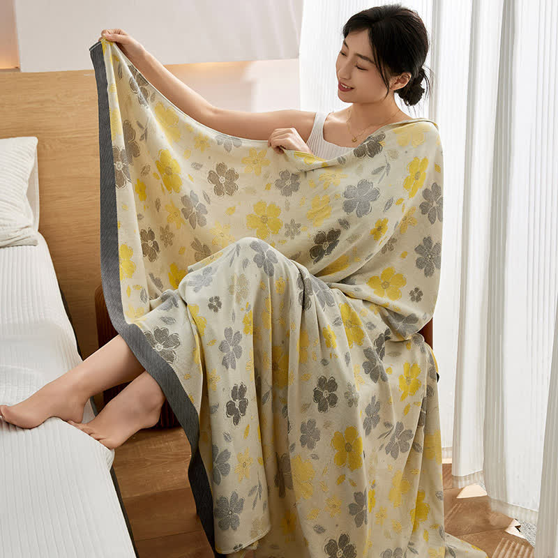 Peach Blossom Print Cooling Bedspread
